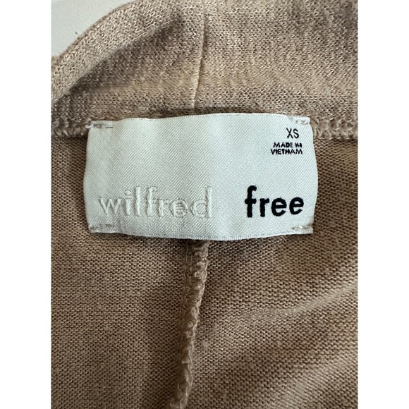 Wilfred Free Aritzia Sz XS Slub Knit Rayon Blend Open Slouchy Cardigan Neutral - Picture 3 of 9
